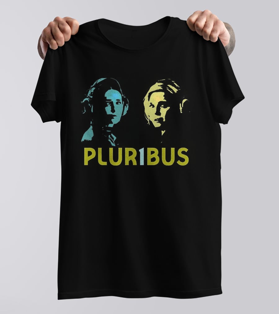 Pluribus Carol Sturka Zosia Dual Portrait In Blue And Yellow T-Shirt