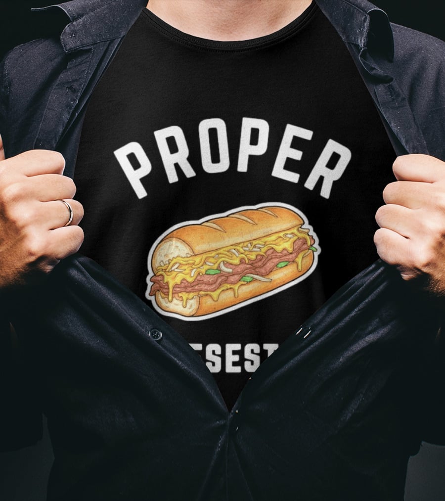 Proper Cheesesteak Sandwich Illustration With Cheese And Onions T-Shirt