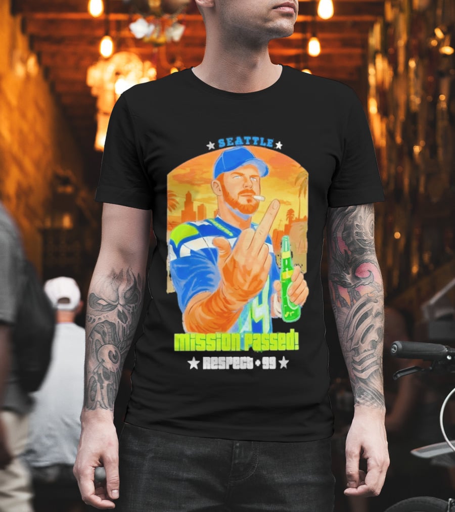 Mission Passed Sam Darnold Seattle Middle Finger Seahawks T-Shirt