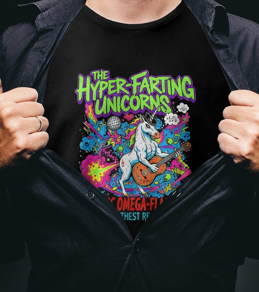 The Hyper Farting Unicorns Galactic Omega Flamenco Tour De Farting Rockers 2019 T-Shirt