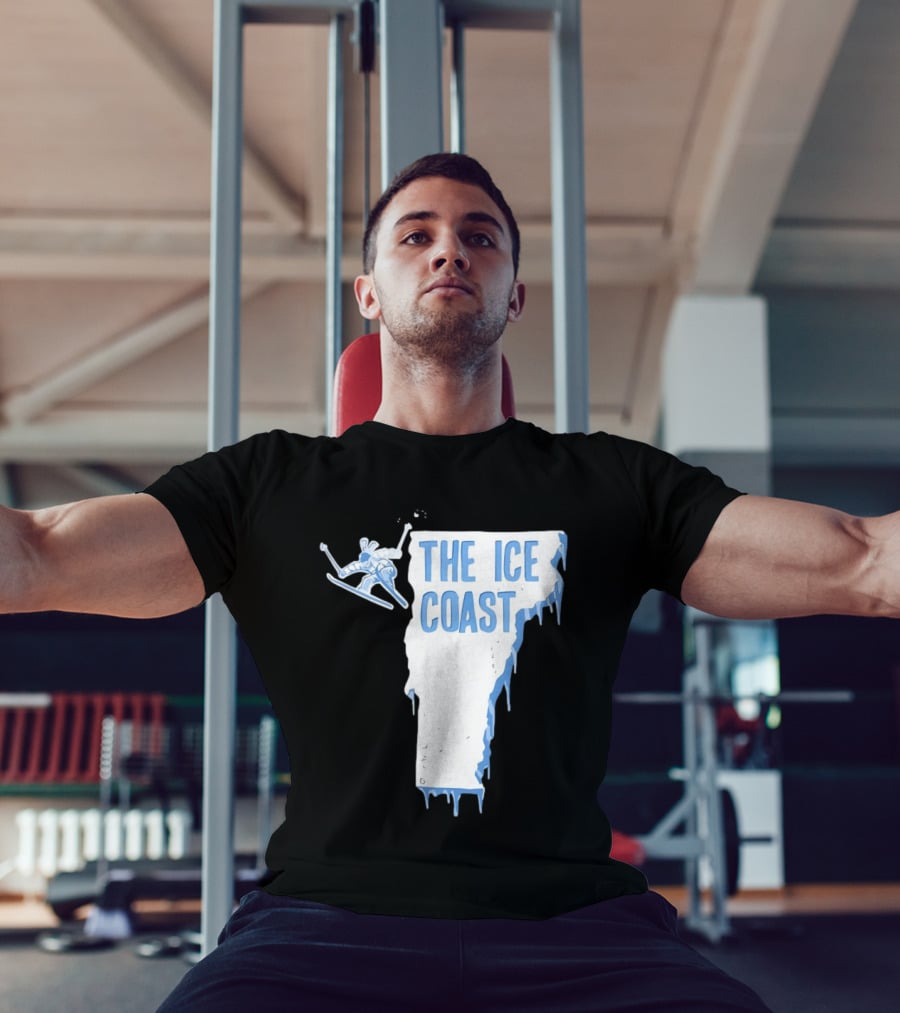 Vermont The Ice Coast Skiing Adventure Map T-Shirt