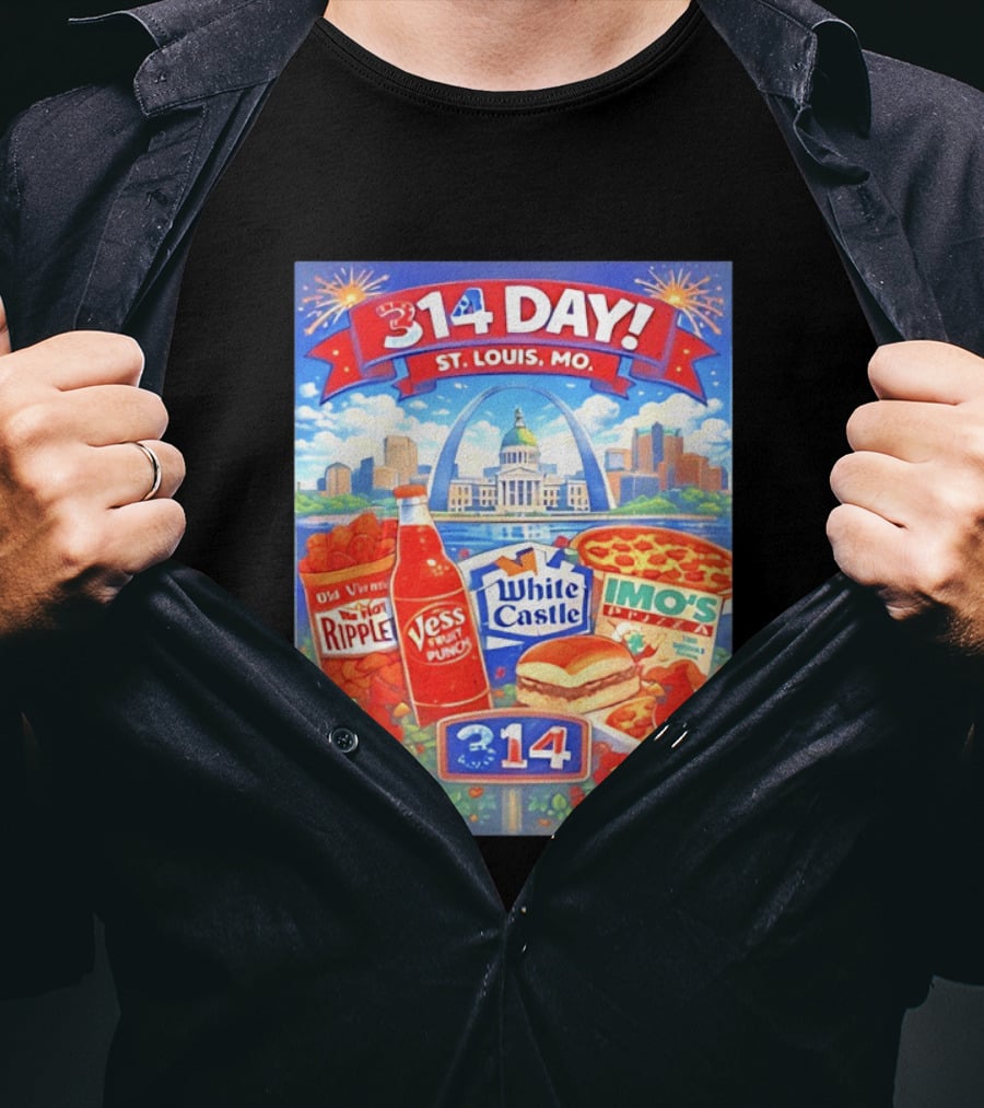 314 Day St Louis MO Arch Ripple Vess White Castle Imo's Pizza Cardinals T-Shirt