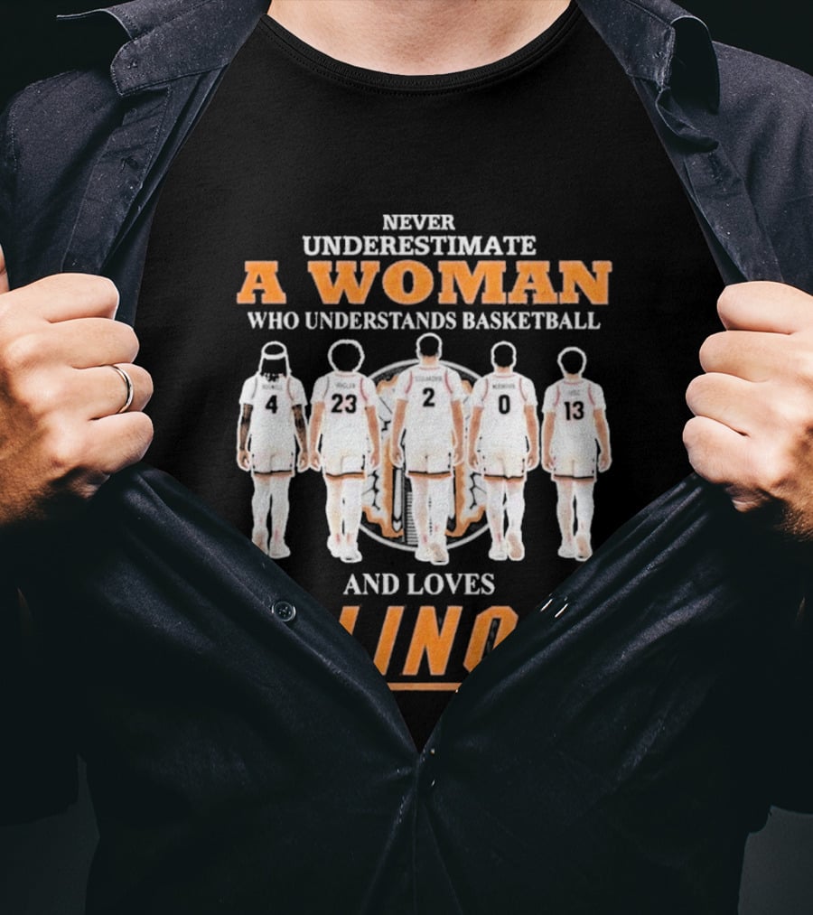 Never Underestimate A Woman Who Understands Basketball And Loves Illinois T-Shirt