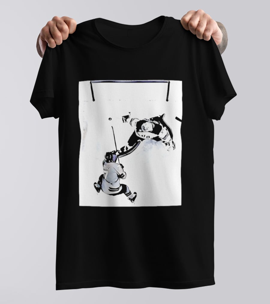 Connor Hellebuyck USA Olympic Gold Medal Win Hockey Action T-Shirt