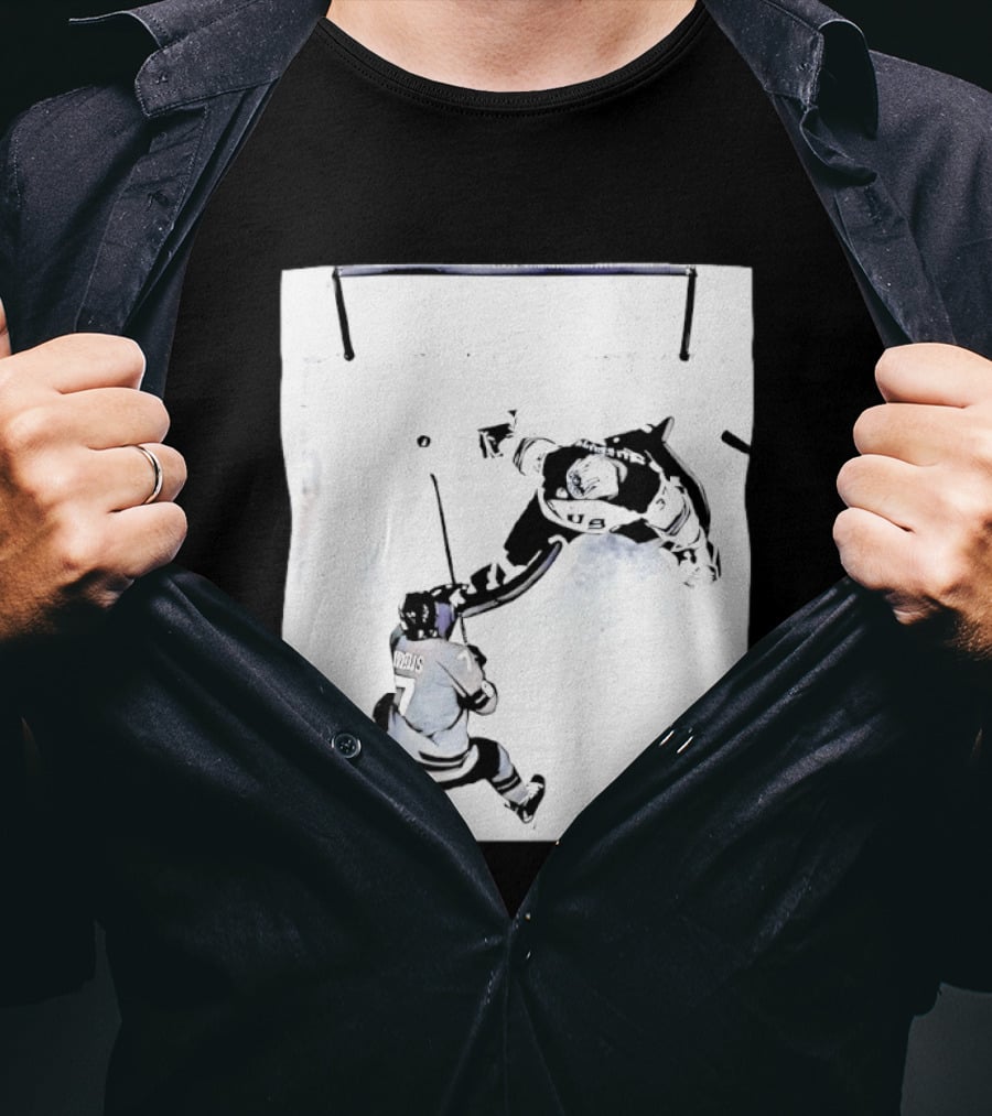 Connor Hellebuyck USA Olympic Gold Medal Win Hockey Action T-Shirt