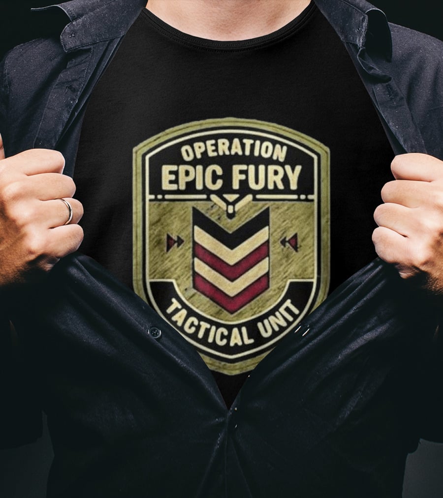 Operation Epic Fury Tactical Unit 90s Command Patch T-Shirt