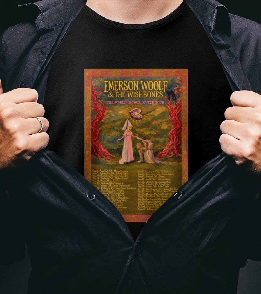 Emerson Woolf And The Wishbones Tour Dates The World Is Your Oyster Tour 2026 Concert T-Shirt