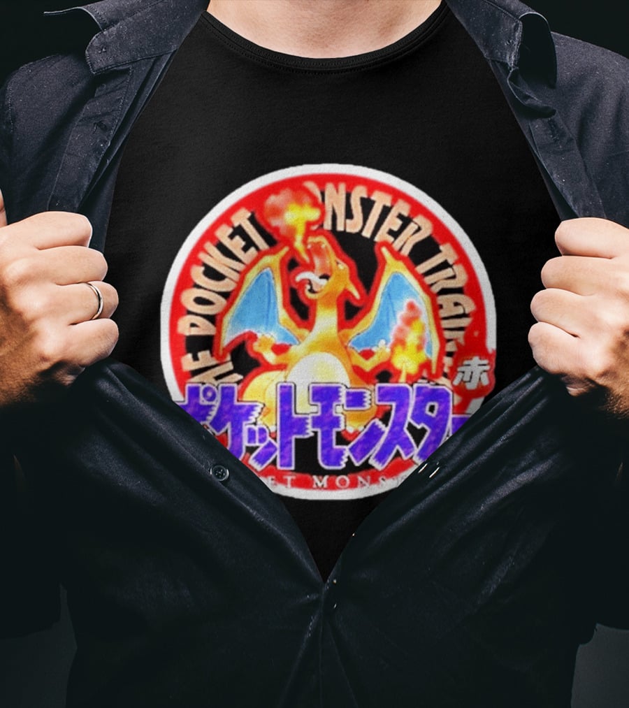 Pokemon Pocket Monster Trainer Charizard Japanese 30th Anniversary T-Shirt