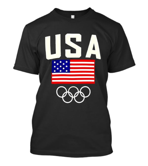 USA Flag Olympic Rings Team USA 2026 Gold T-Shirt