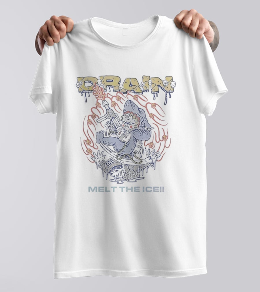 DRain Baby Shark Holding Fire Gun Melt The ICE T-Shirt