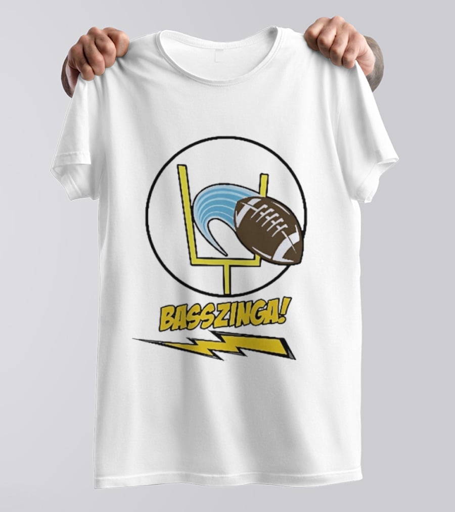 Basszinga Football Wave Goalpost Lightning T-Shirt