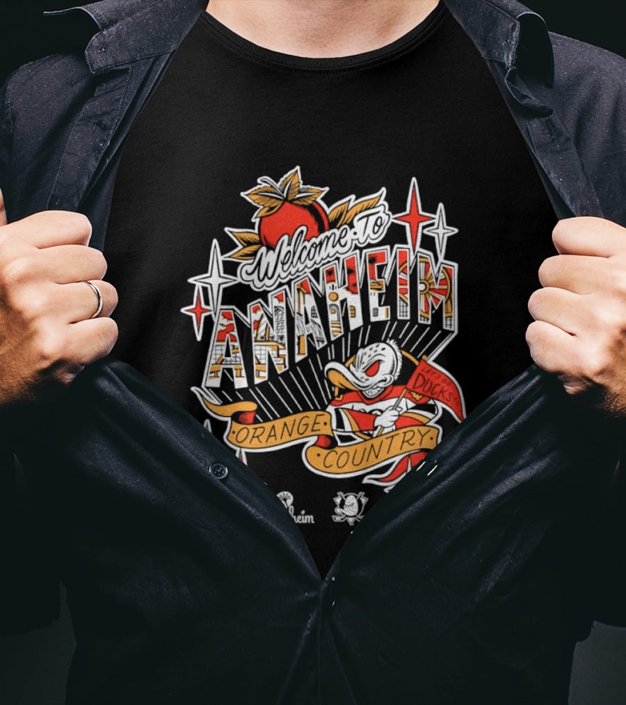 Welcome To Anaheim Ducks Orange County Disney Collaboration T-Shirt