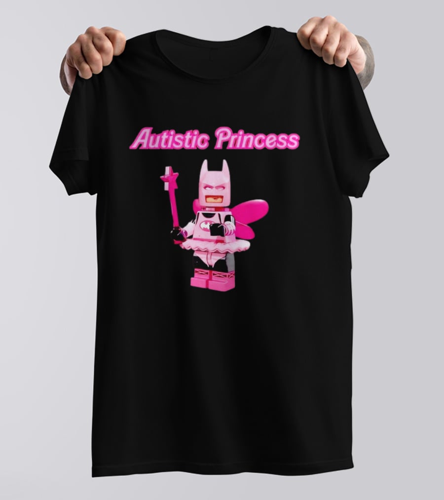 Autistic Princess Pink Batman Figurine With Fairy Wings And Wand T-Shirt