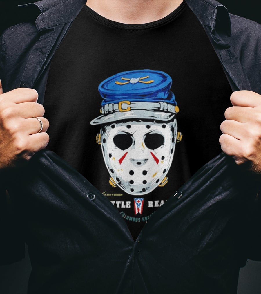 Jason Voorhees Blue Jackets Columbus Hockey Crossover Battle Ready Mask T-Shirt