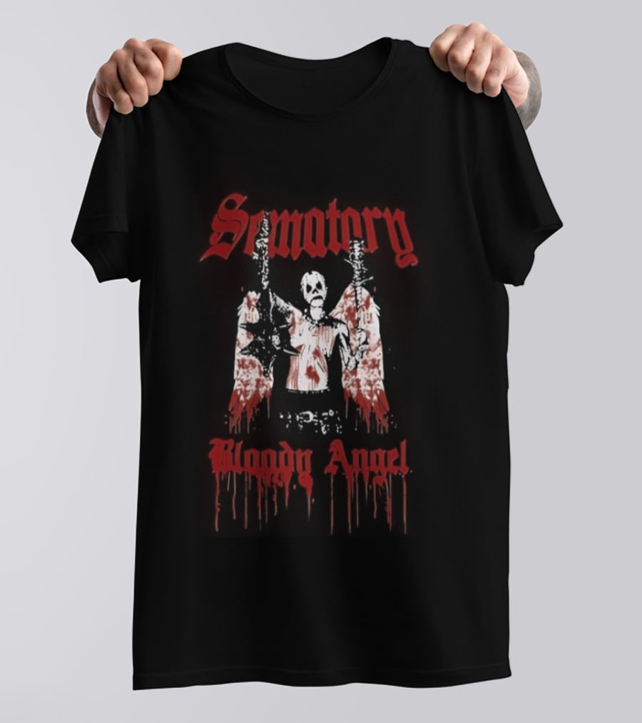 Sematary Bloody Angel Horror Gothic Red Aesthetic T-Shirt