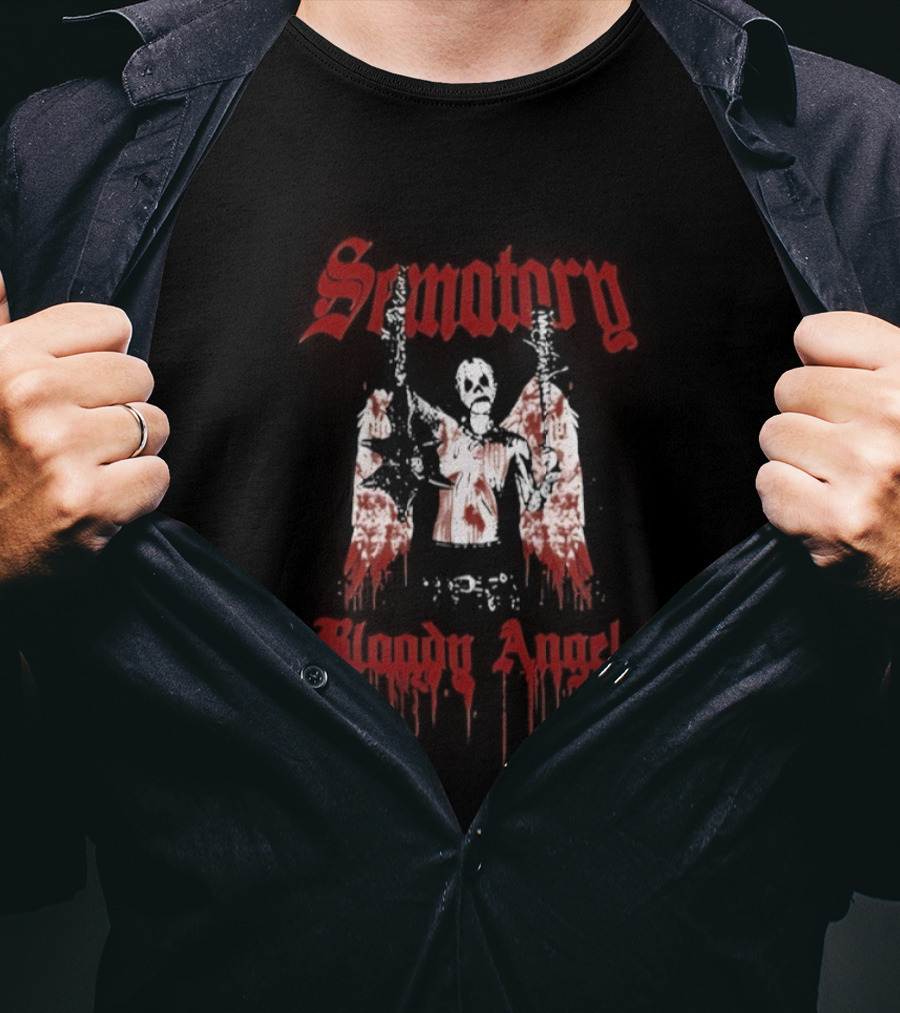 Sematary Bloody Angel Horror Gothic Red Aesthetic T-Shirt