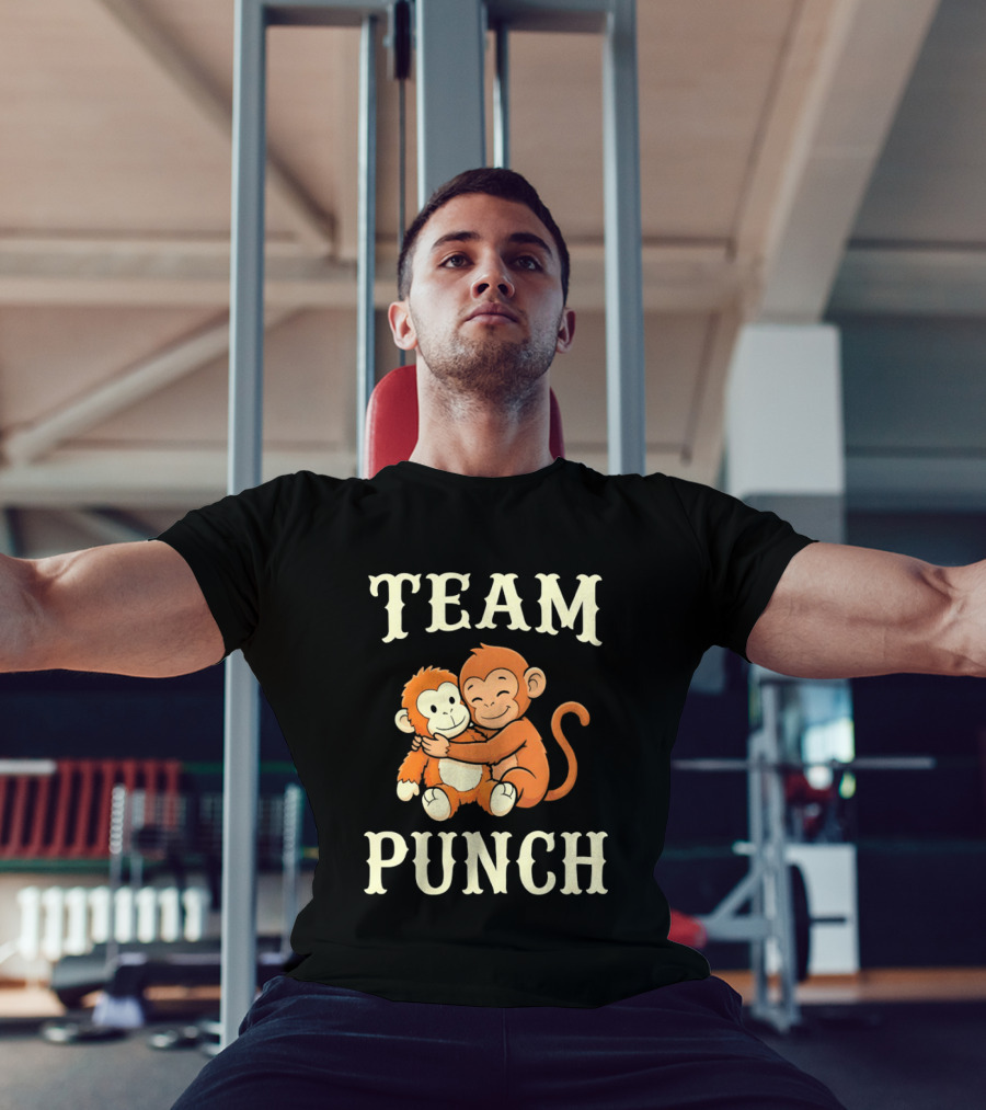 Team Punch Monkey Hugging Companions T-Shirt