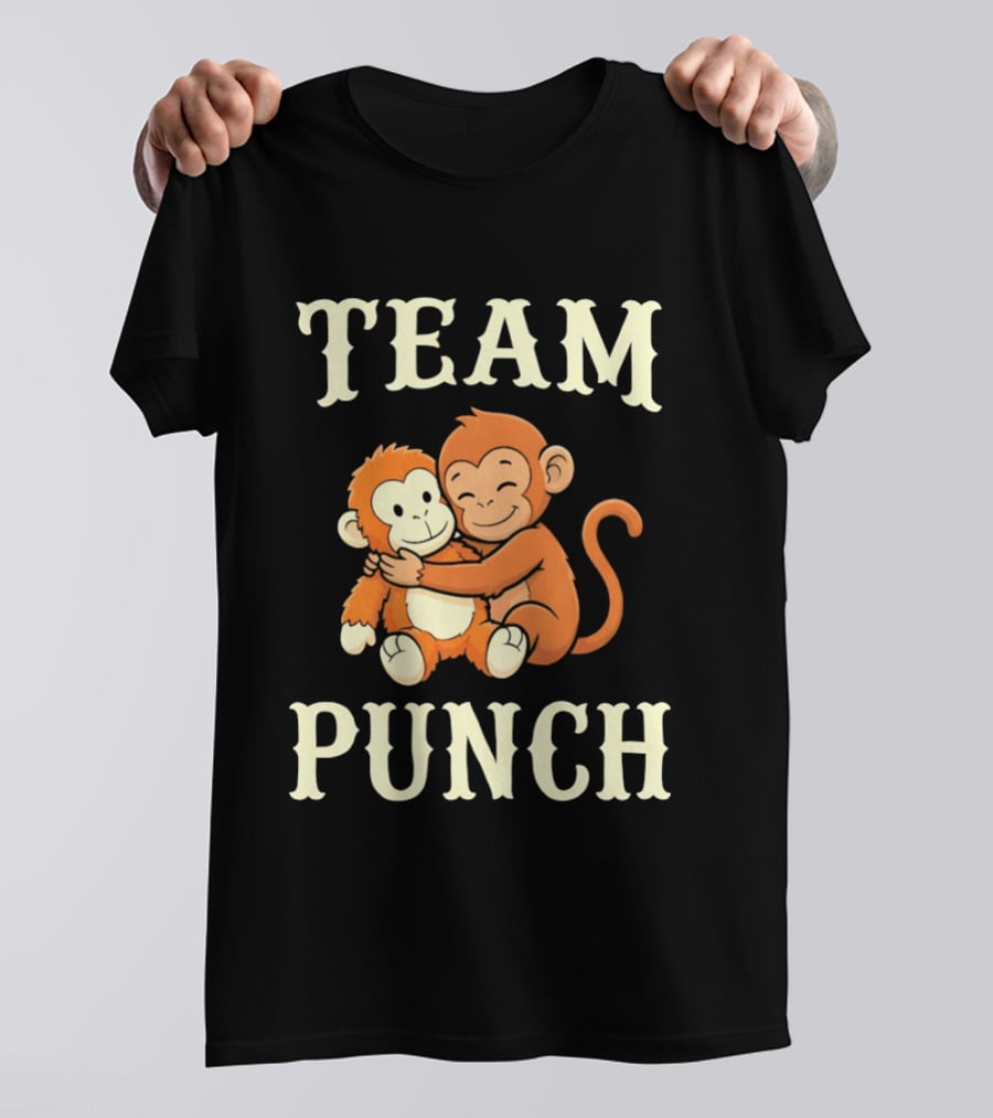 Team Punch Monkey Hugging Companions T-Shirt