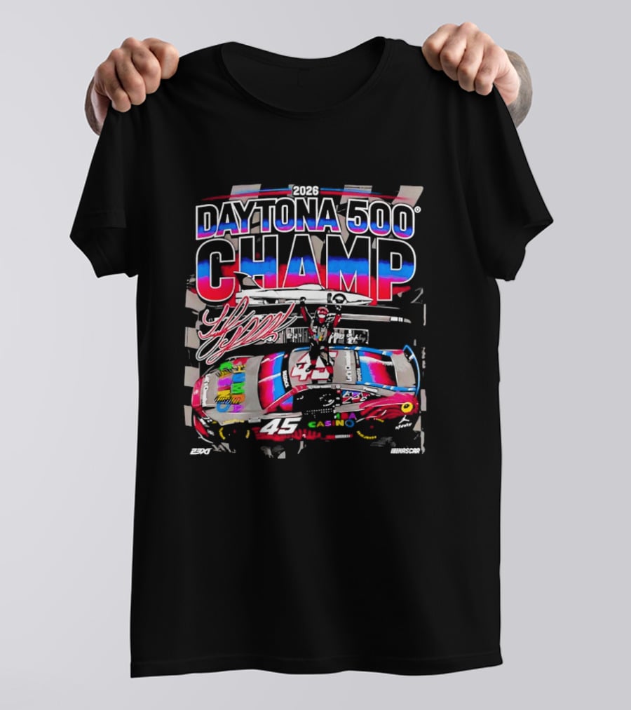 2026 Daytona 500 Champ Tyler Reddick Car Racing Victory Celebration T-Shirt