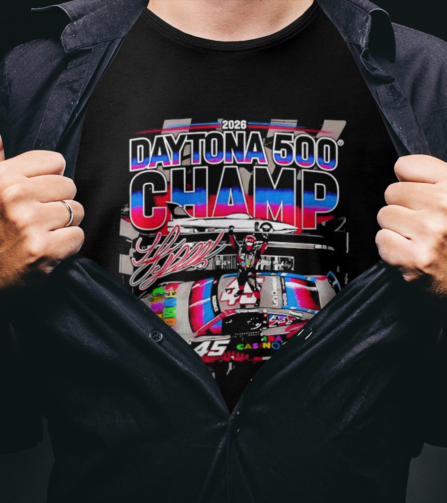 2026 Daytona 500 Champ Tyler Reddick Car Racing Victory Celebration T-Shirt