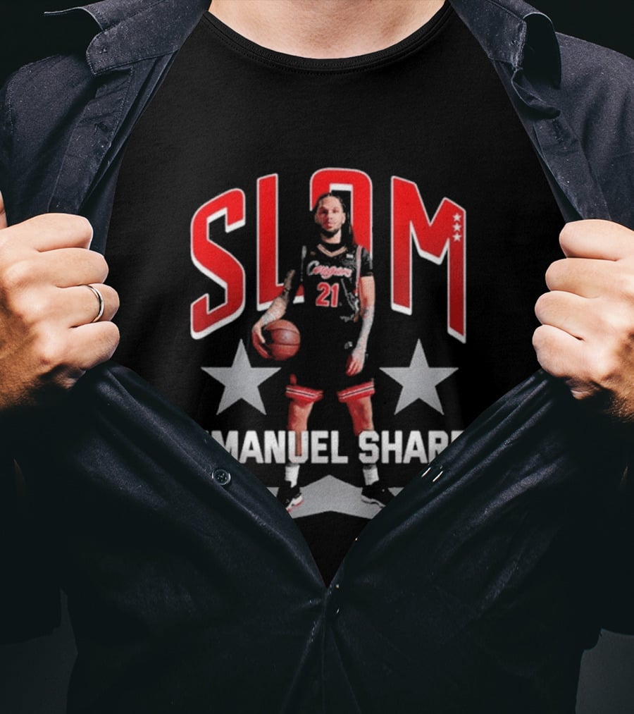 Slam Emanuel Sharp Houston Cougars Basketball UH H Town Stars T-Shirt