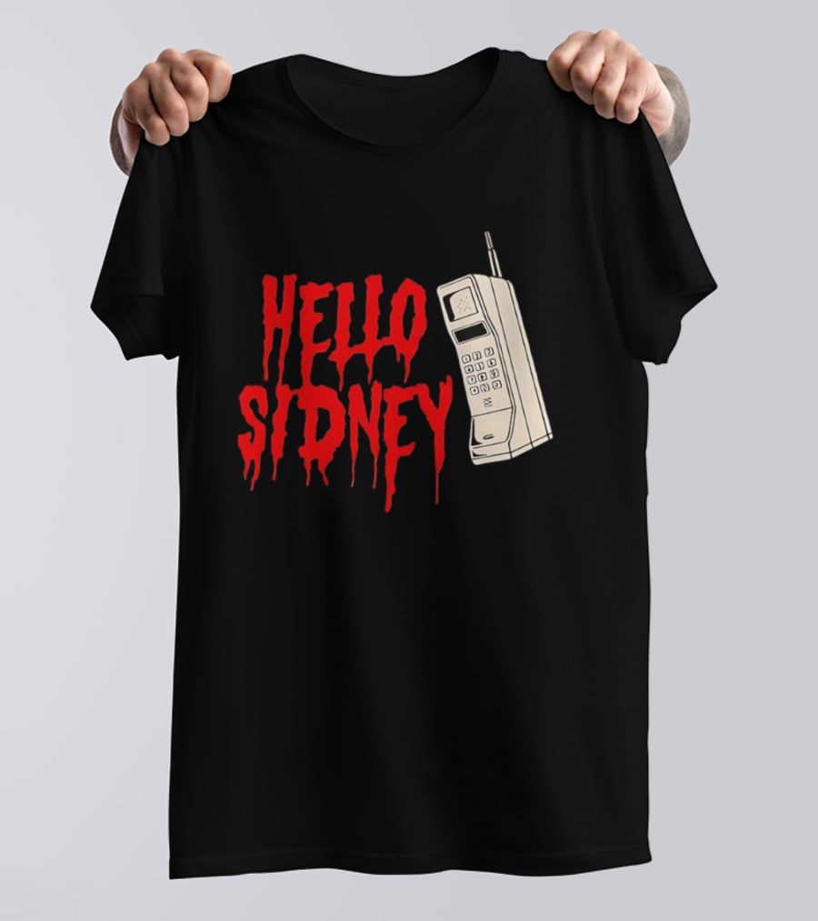 Hello Sidney Scream Movie Vintage Phone Dripping Blood T-Shirt