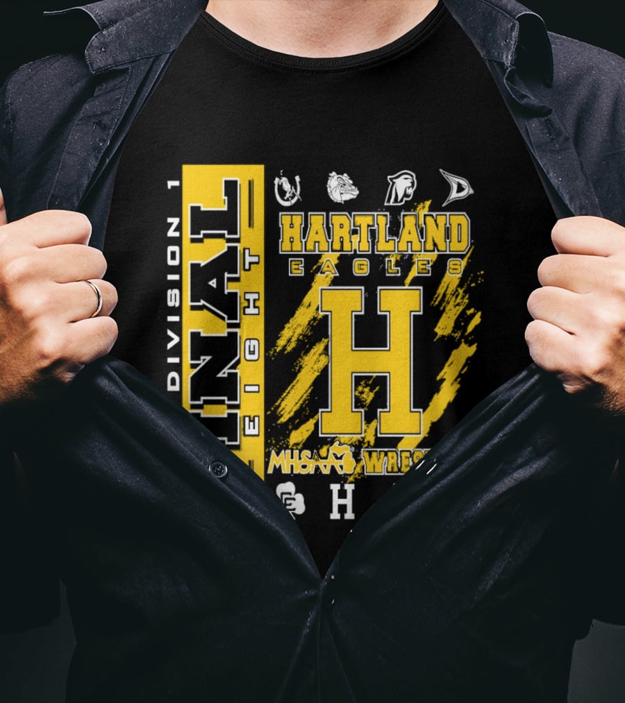 2026 Division 1 Final Eight Hartland Eagles Wrestling MHSAA T-Shirt