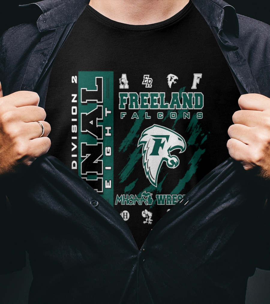 2026 Division 2 Final Eight Freeland Falcons MHSAA Wrestling T-Shirt