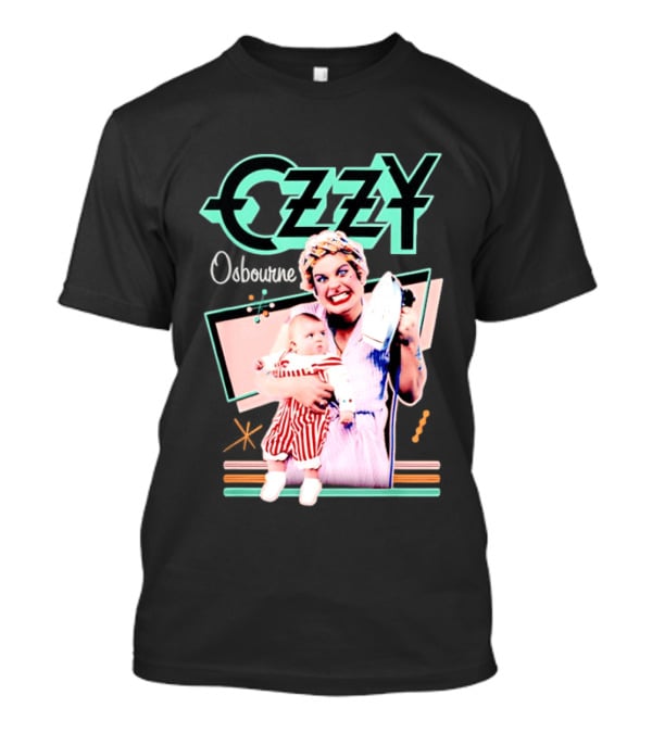 Ozzy Osbourne Retro Woman Holding Baby With Iron T-Shirt