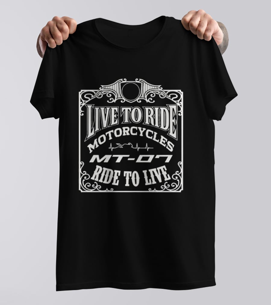 Live To Ride MT 07 Motorcycles Ride To Live Heatbeat T-Shirt