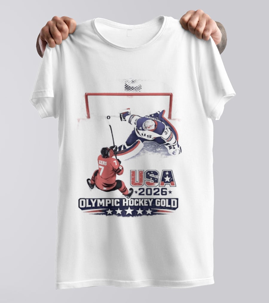 USA 2026 Olympic Hockey Gold Jack Hughes T-Shirt