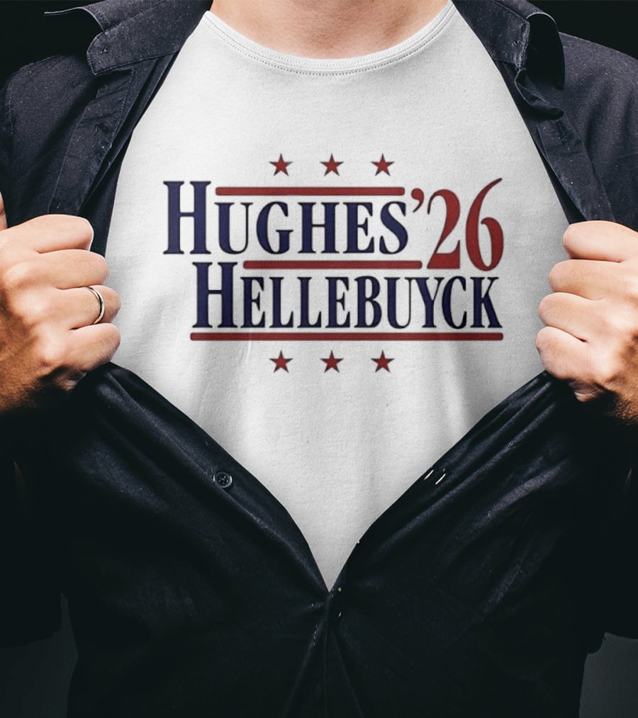 Hughes '26 Hellebuyck Stars USA Team Hockey T-Shirt