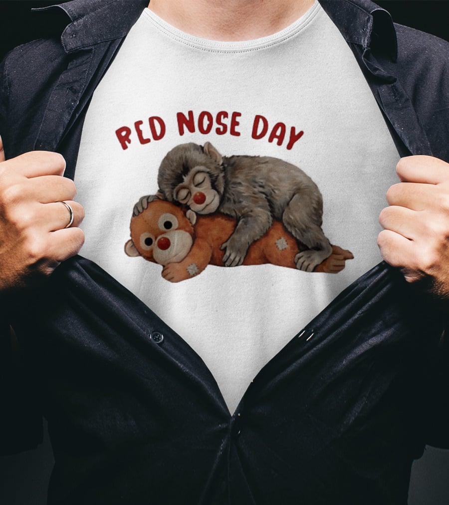 Red Nose Day Punch Monkey And Toy T-Shirt