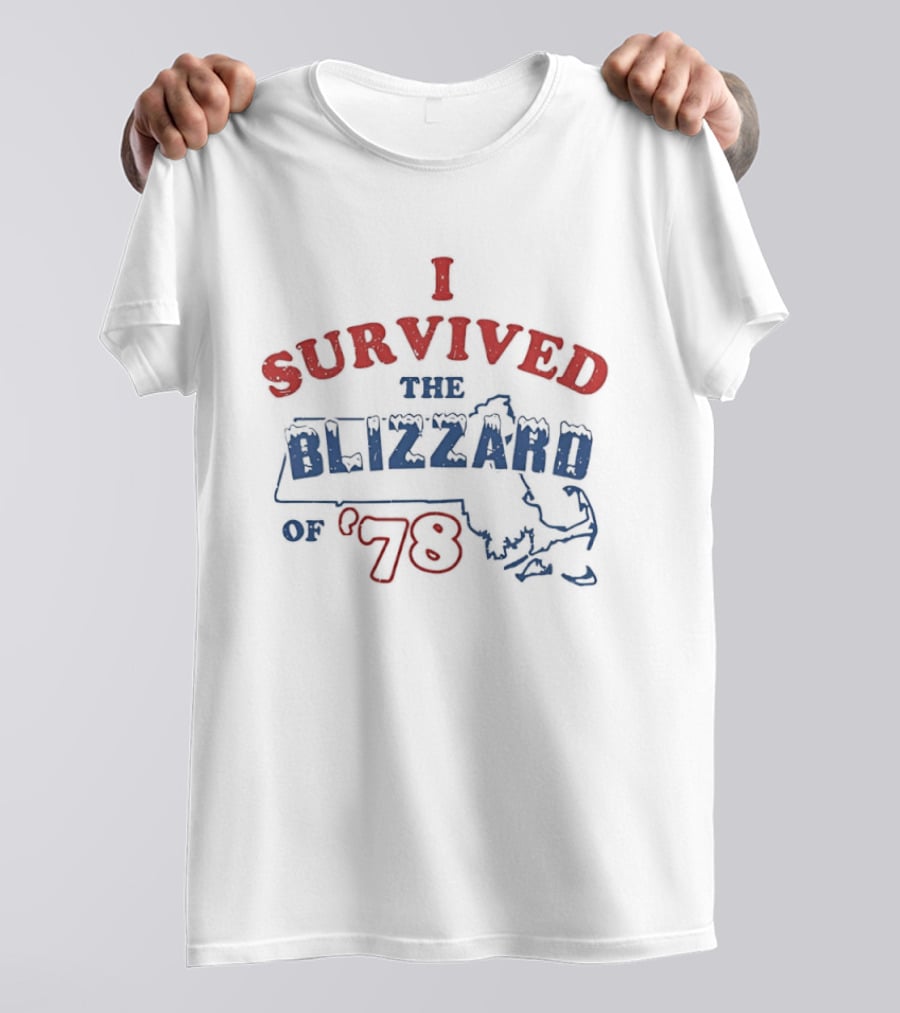 I Survived The Blizzard Of '78 Massachusetts Map T-Shirt