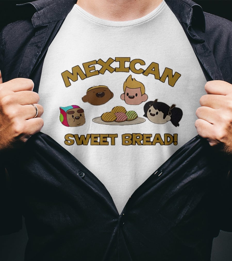Mexican Sweet Bread Characters And Conchas Plate T-Shirt