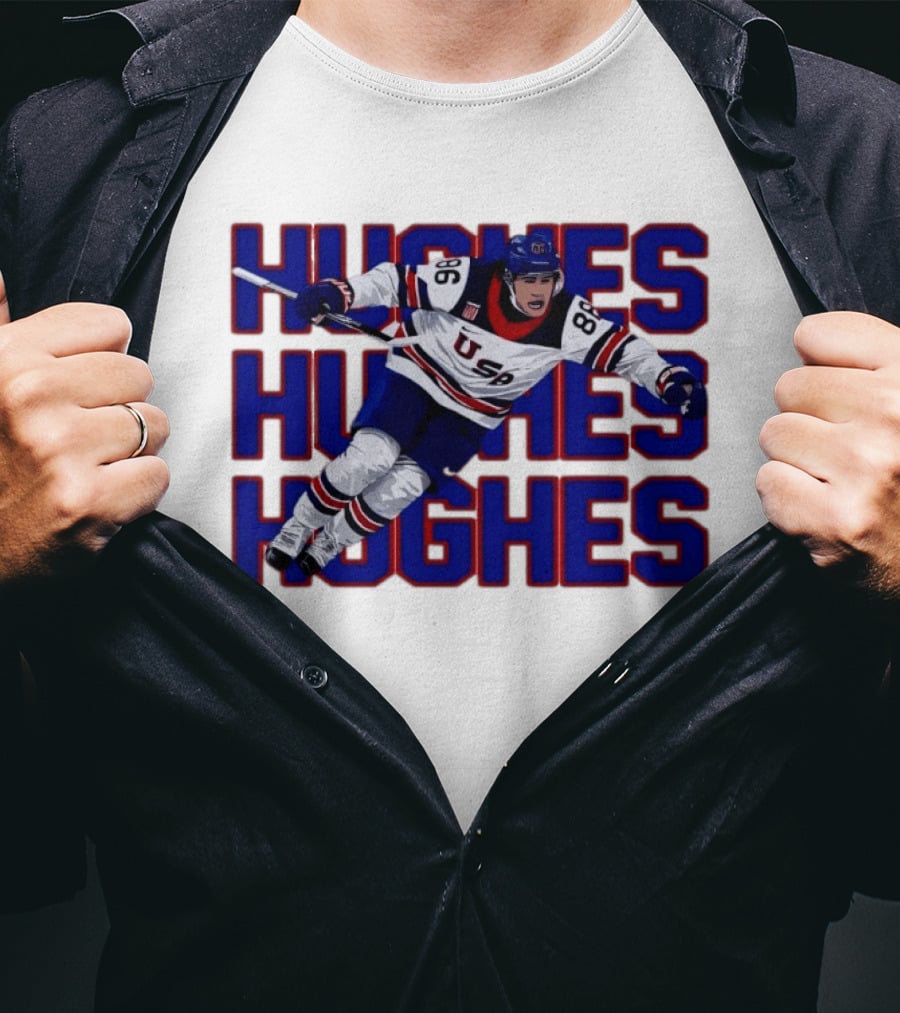 Team USA Jack Hughes Iconic Game Winning Goal Celebration T-Shirt