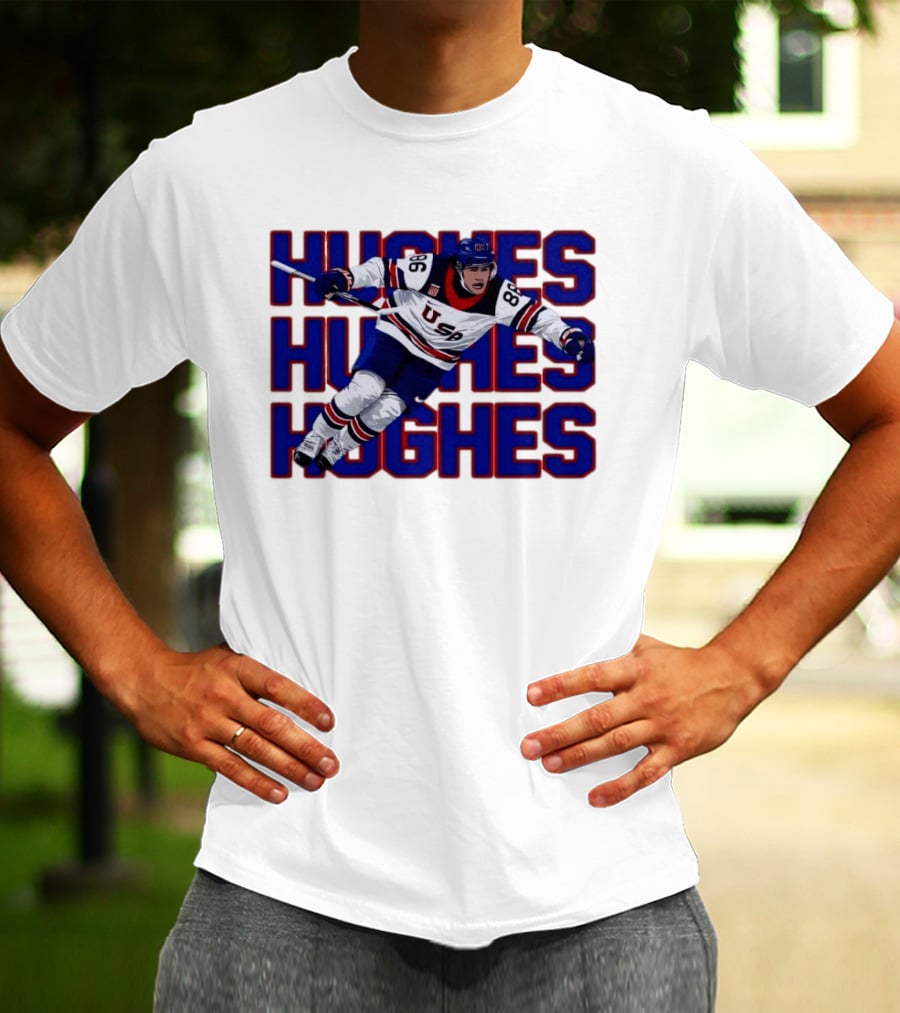 Team USA Jack Hughes Iconic Game Winning Goal Celebration T-Shirt