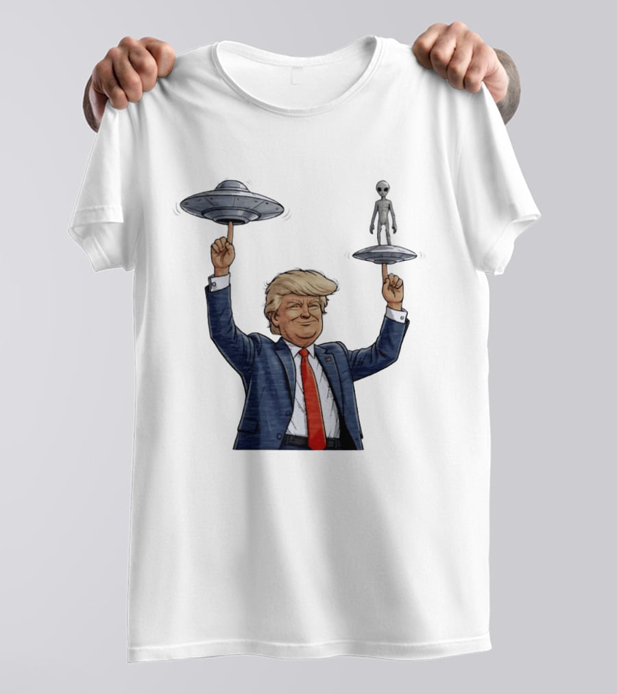 Trump Alien UFO Balancing Act Spinner T-Shirt