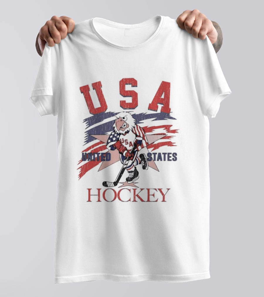 USA Hockey United States Flag Stars And Sticks Bird Player T-Shirt