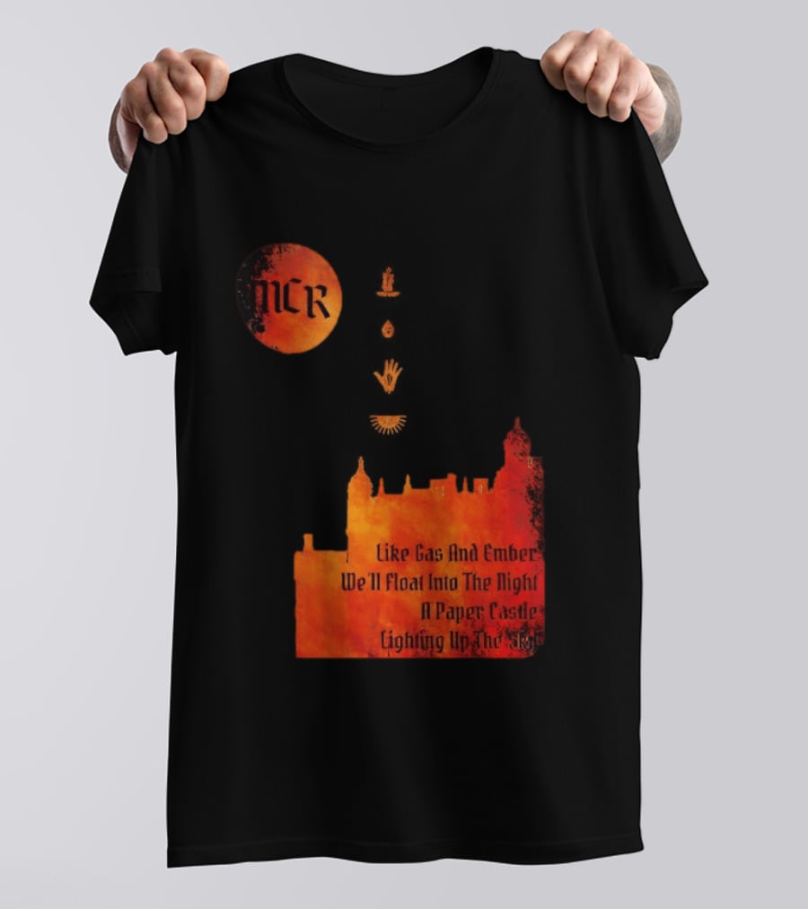 MCR Like Gas And Ember We'll Float Into The Night A Paper Castle Lighting Up The Sky T-Shirt