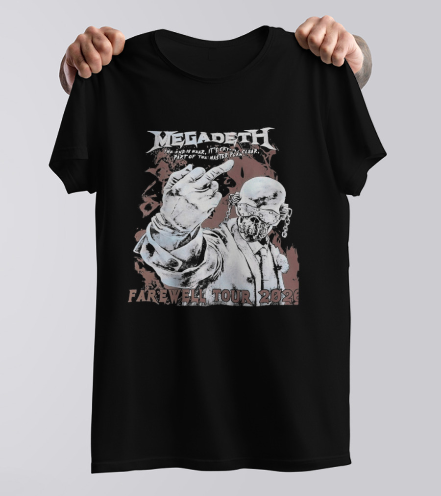 Megadeth The End Is Near It's Crystal Clear Part Of The Master Plan Farewell Tour 2026 T-Shirt