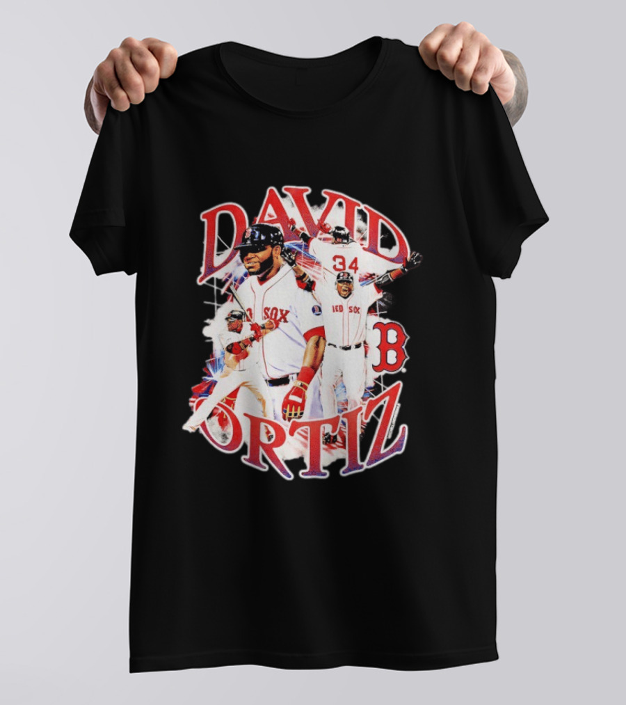 David Ortiz Boston Red Sox Legendary Collage 34 Red Sox B T-Shirt