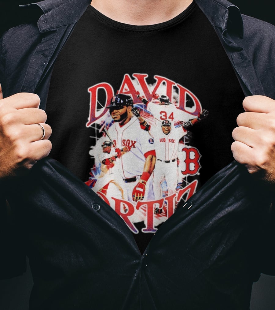 David Ortiz Boston Red Sox Legendary Collage 34 Red Sox B T-Shirt