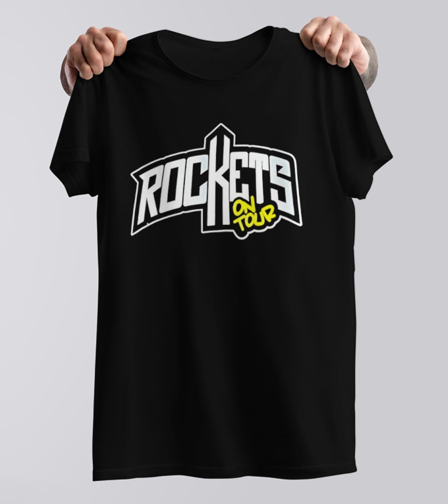 Rockets On Tour Bold Retro Style Text Casual Cotton Wear T-Shirt