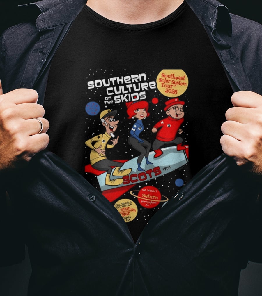 Southern Culture On The Skids Southeast Solar System Tour 2026 Saturn Birmingham AL Star Community Bar Standard Deluxe Inc T-Shirt