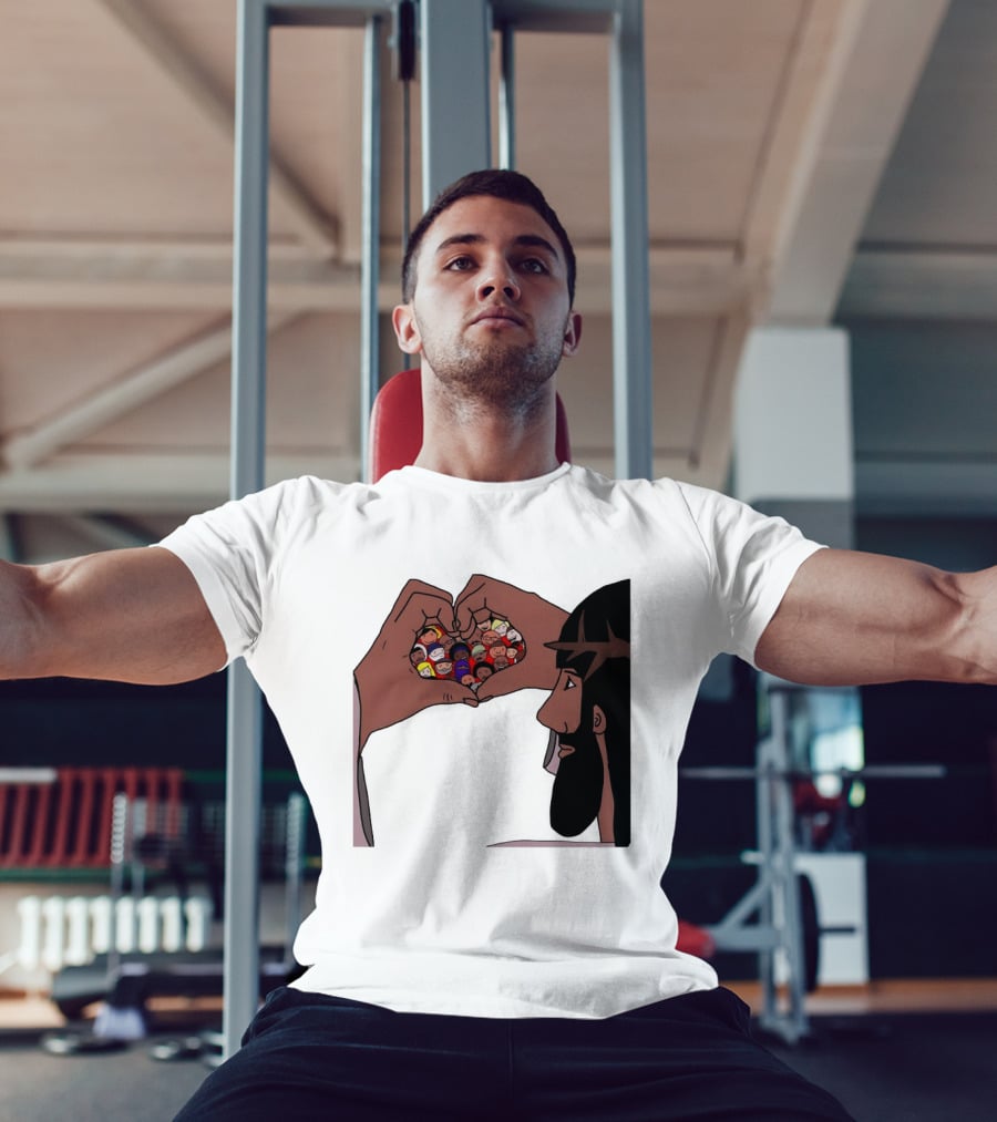 Jesus Love Includes Everyone Heart Hands Diversity Faces T-Shirt