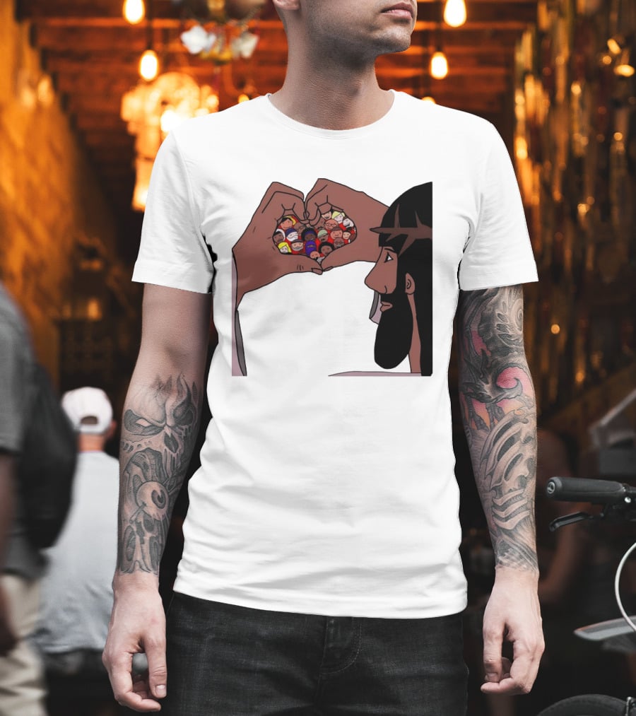 Jesus Love Includes Everyone Heart Hands Diversity Faces T-Shirt