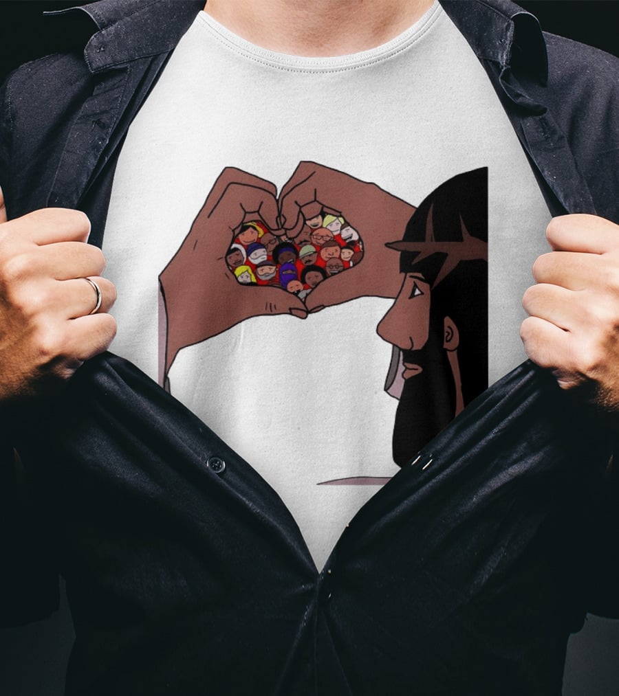 Jesus Love Includes Everyone Heart Hands Diversity Faces T-Shirt