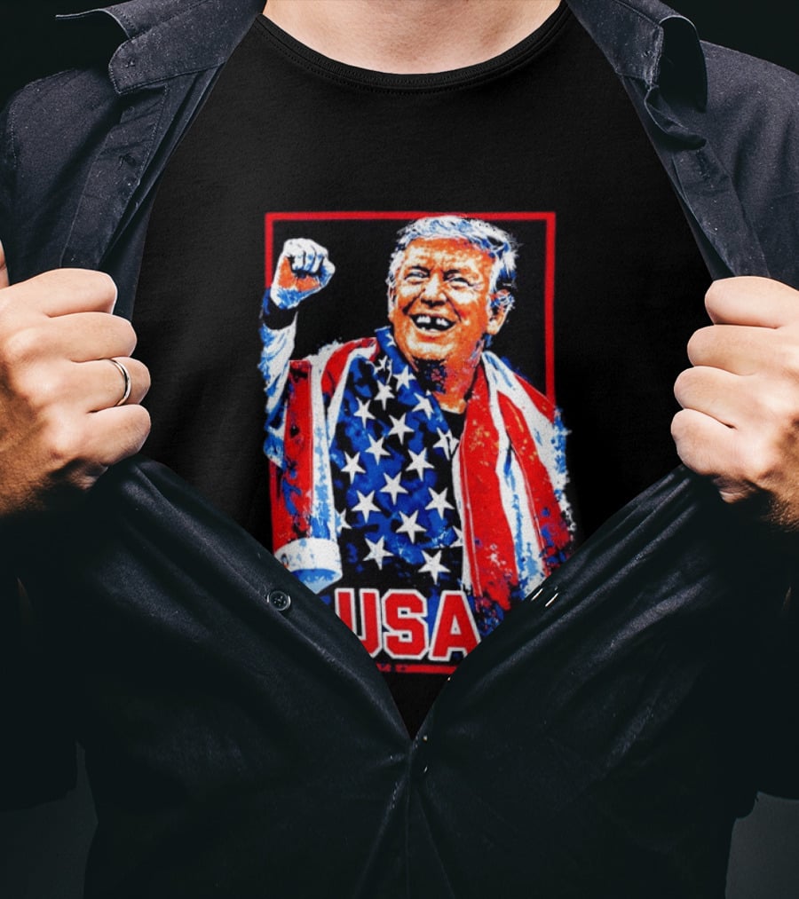 Team USA Hockey Trump USA Patriotic Flag T-Shirt