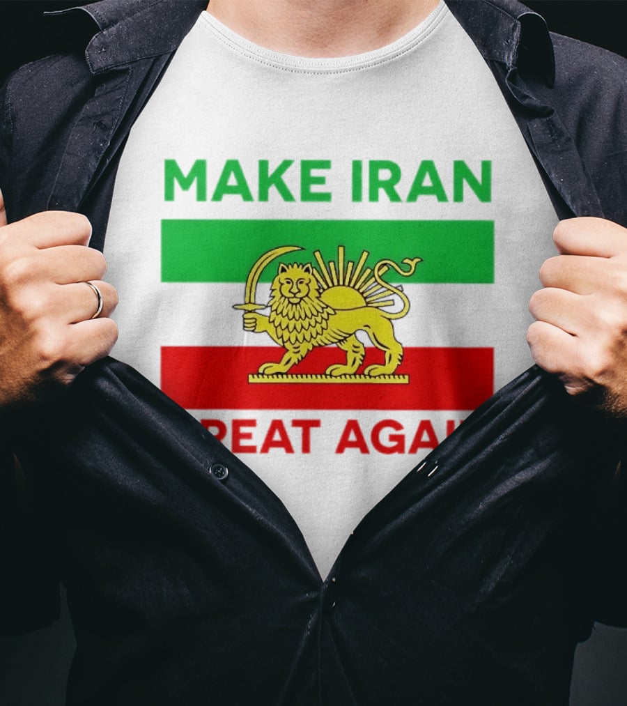 Make Iran Great Again Lion And Sun Symbol 2026 Free Iran T-Shirt